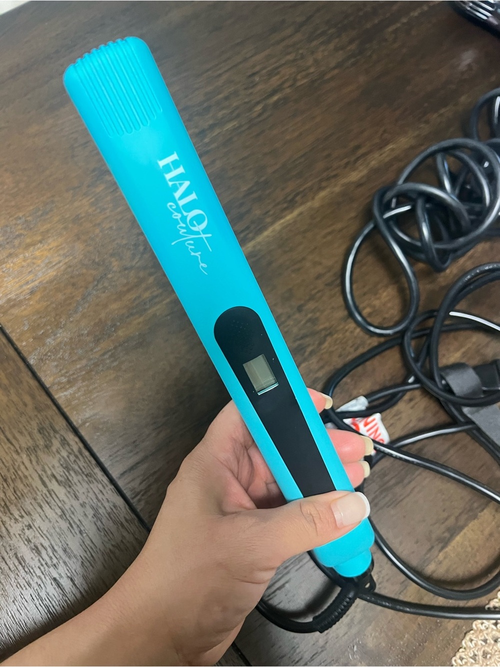 HALQT Blue Ceramic Hair Straightener - Travel Flat Iron